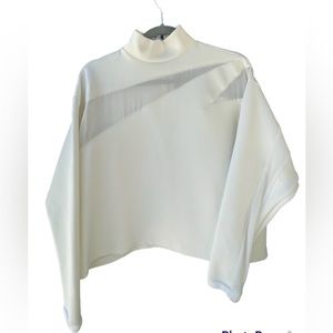 Zara Trafaluc Ivory Mesh Detail Sweater